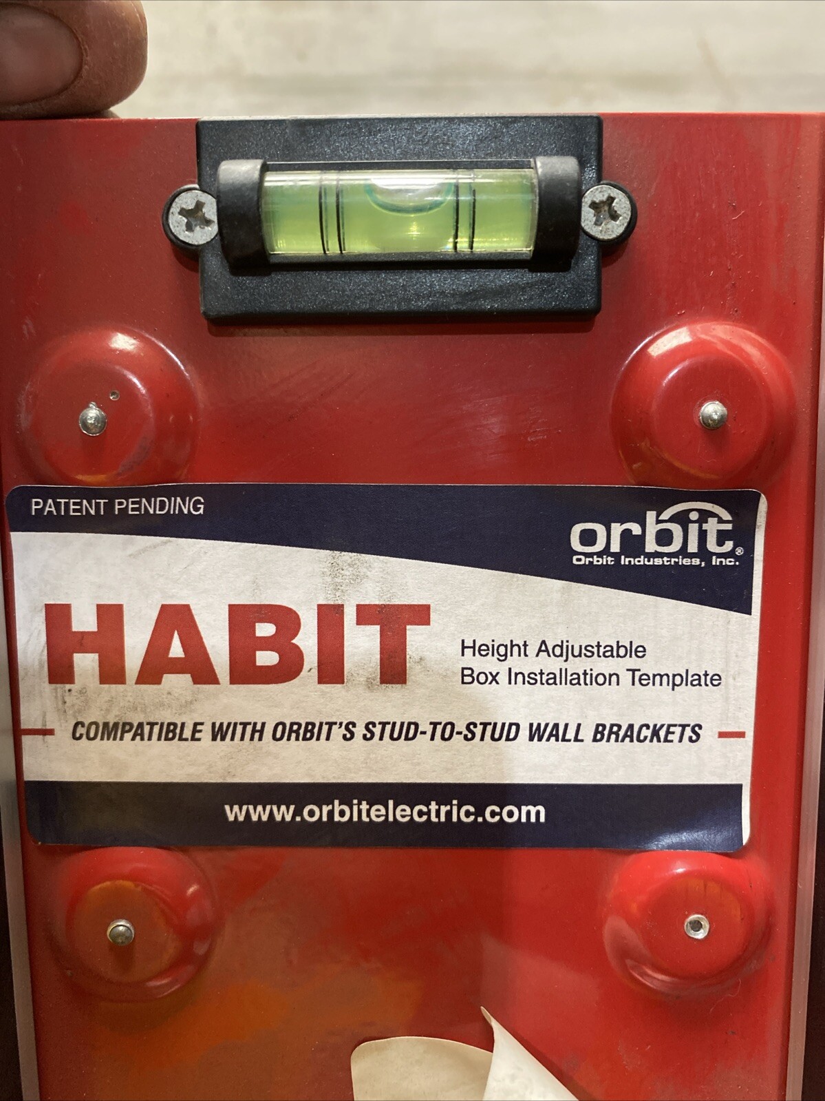 NOS Orbit Habit Height Adjustable Installation Template Level