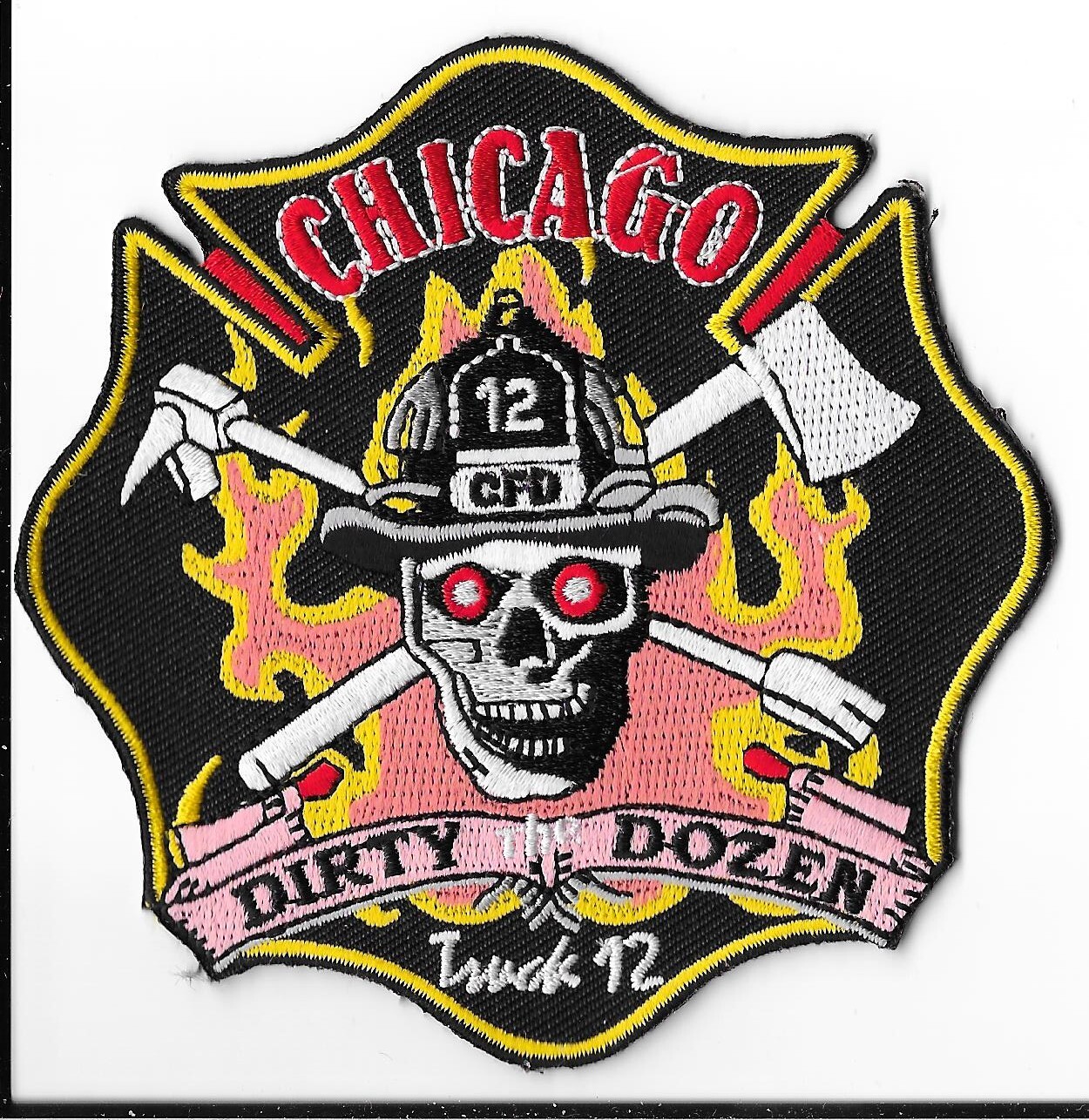 Chicago Fire Department, Illinois Truck 12 "The Dirty Dozen" Shoulder Patch V1
