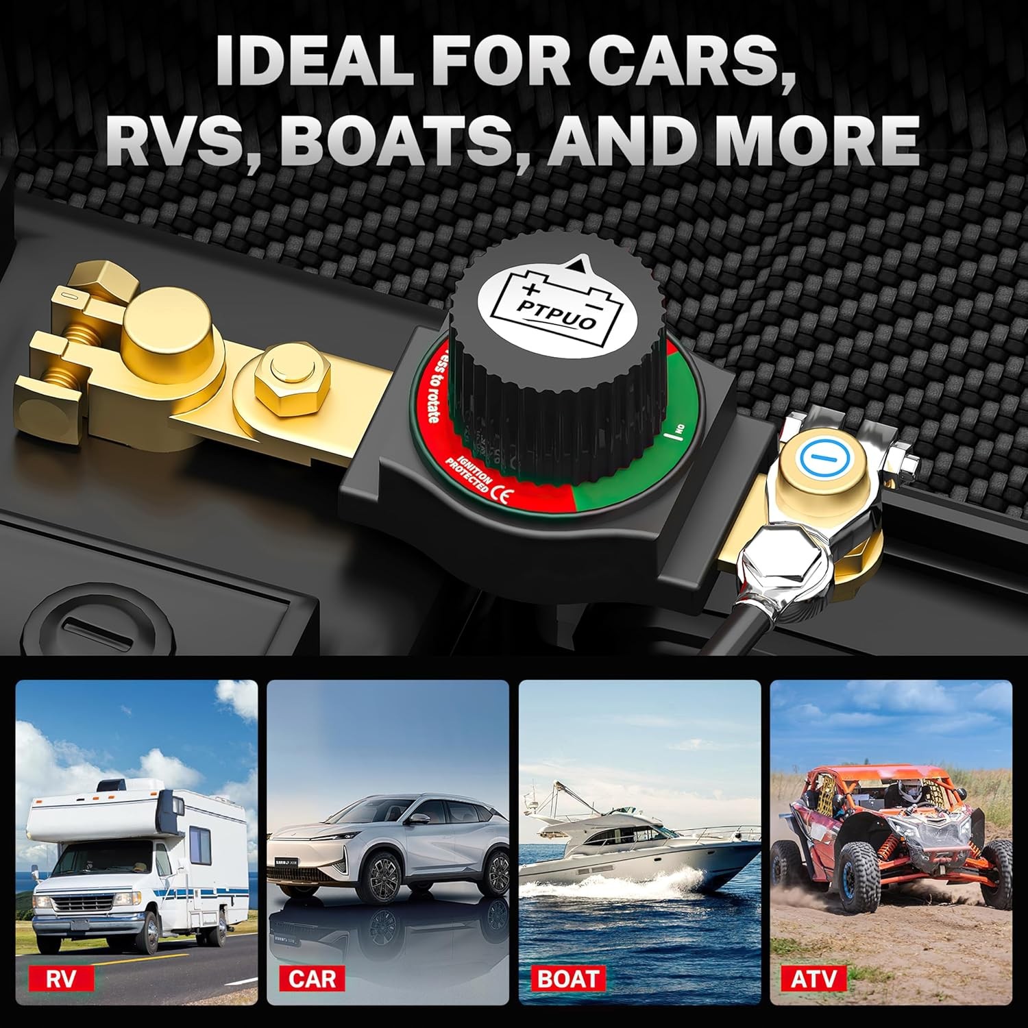 PTPUO Top Post Battery Disconnect Switch, Car Switch,...