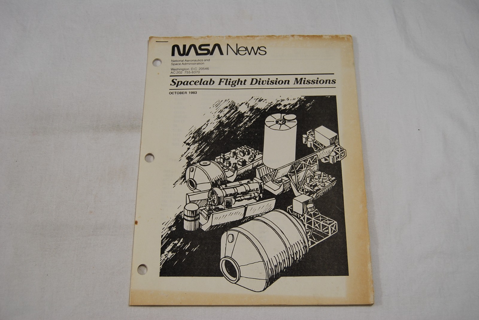 NASA NEWS Spacelab Flight Division Missions October 1983