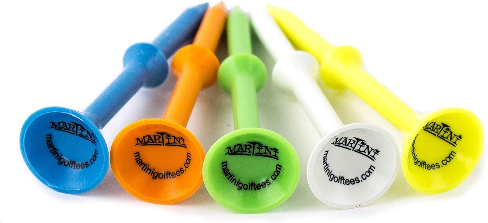Golf Tees DMT007 Durable Plastic Step-Up Tees (5 Pack), Assorted Colors, 3.25"