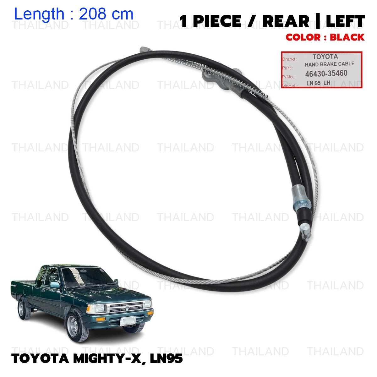 Rear Left Parking Brake Cable For Toyota Hilux Mighty-X LN85 LN95 1988 - 1997