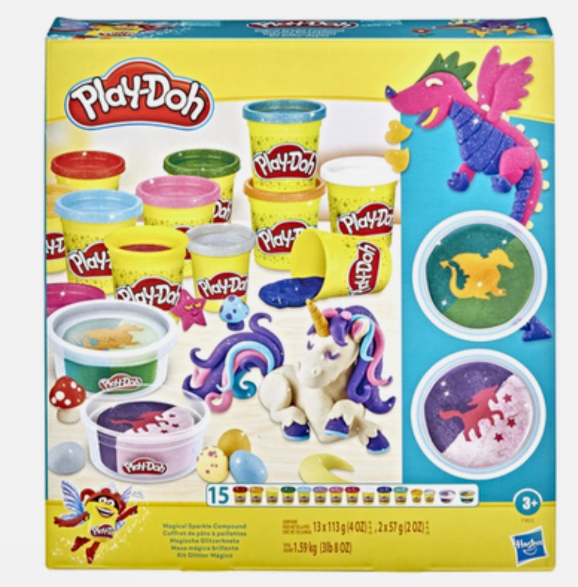 Play-Doh Magical Sparkle Pack 15 Cans Glitter Shimmer Metallic Modeling Compound