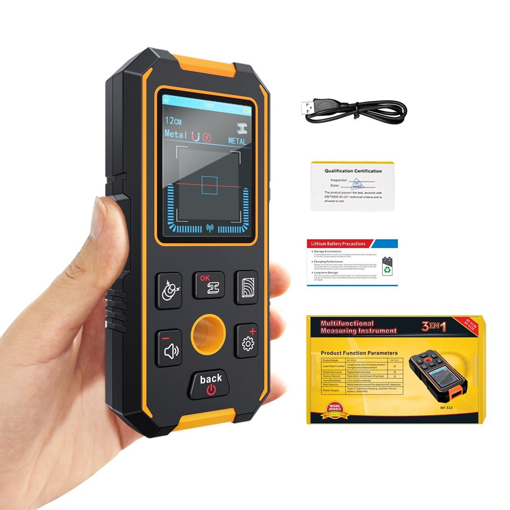 NOYAFA NF-513 3-in-1 Stud Finder Wall Scanner for AC Cable Wire Metal Etc Finder