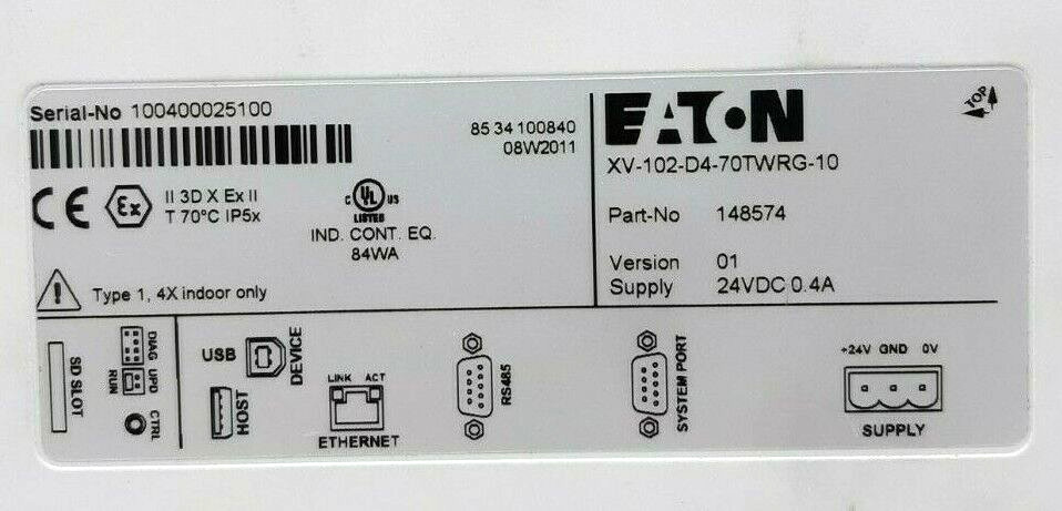 Eaton XV-102-D4-70TWRG-10 Touch Screen Operator Interface