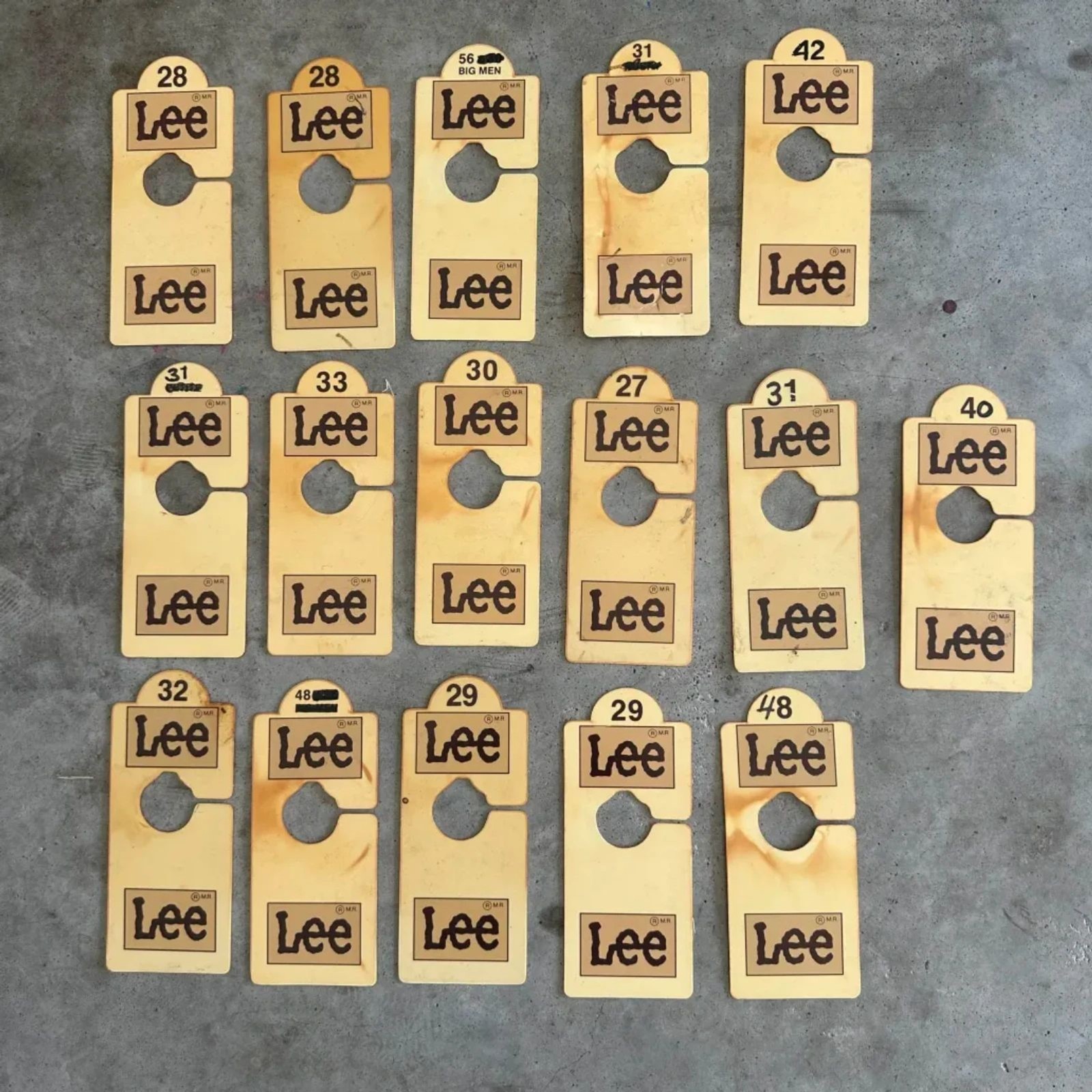 Vintage Lee Clothing Hang Tags Bundle Lot