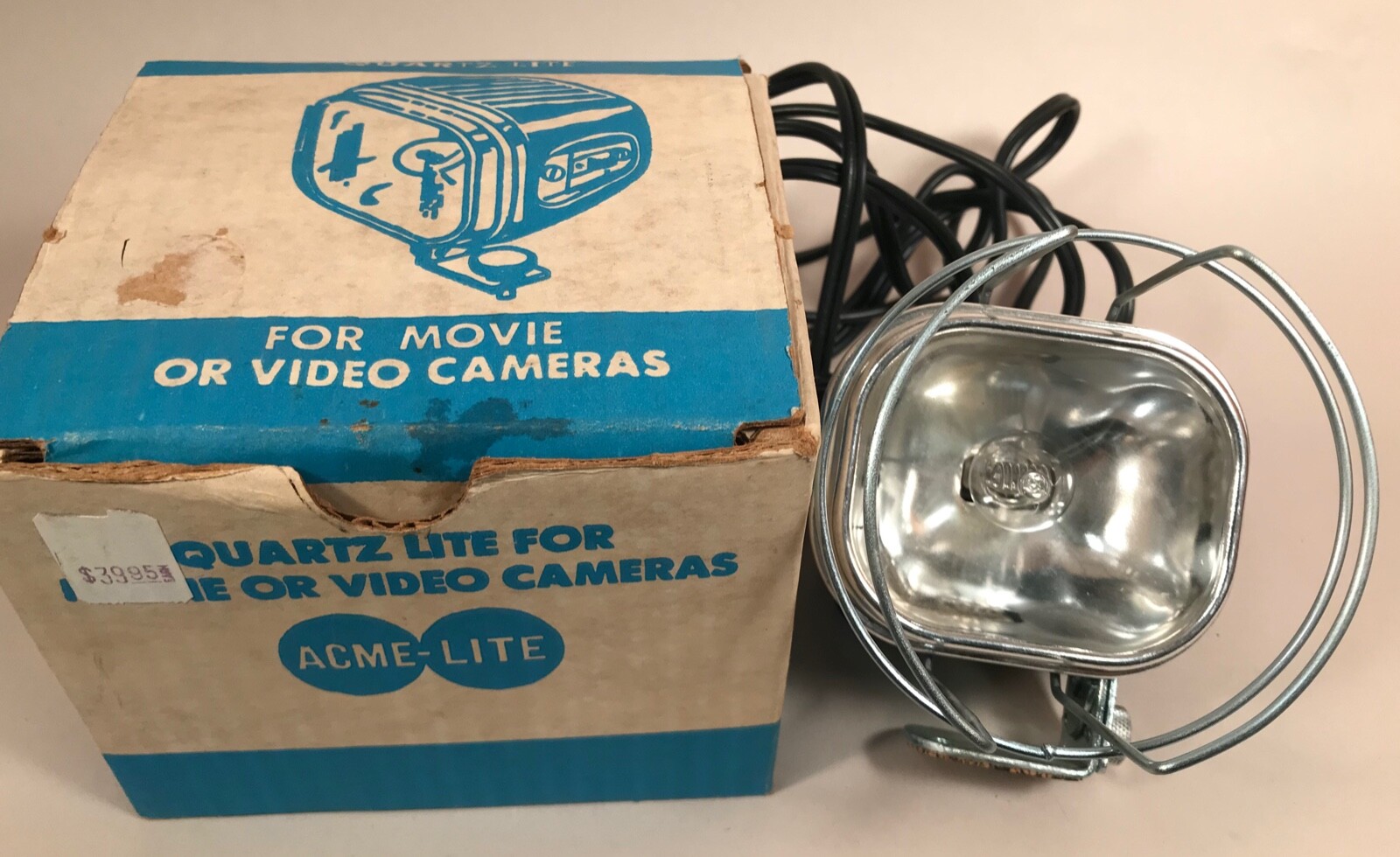 Acme-Lite Quartz Light for Movie, Video Camera, Vintage, with Box