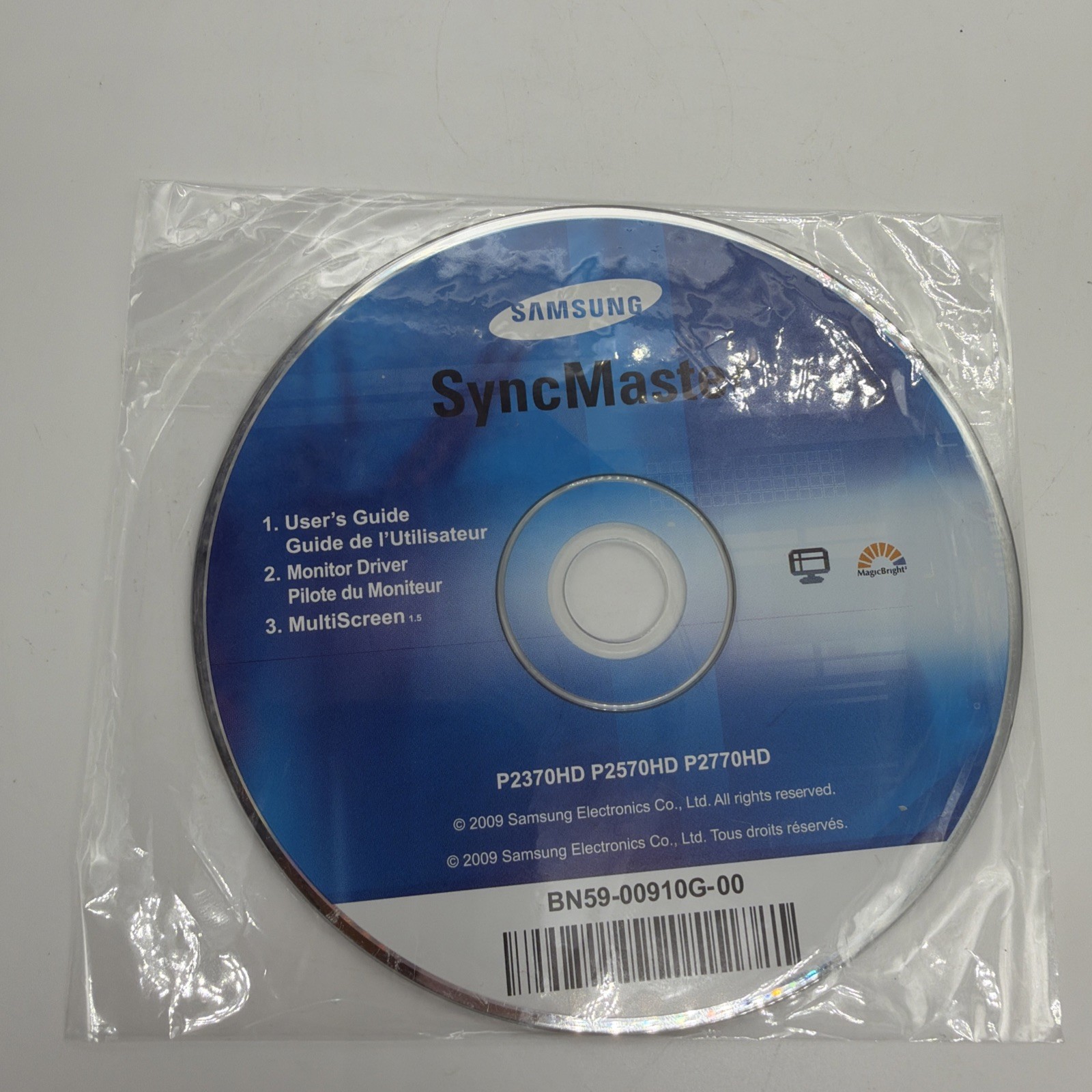 Samsung SyncMaster User Guide/Install Driver For Monitor -BN59-00910G-00