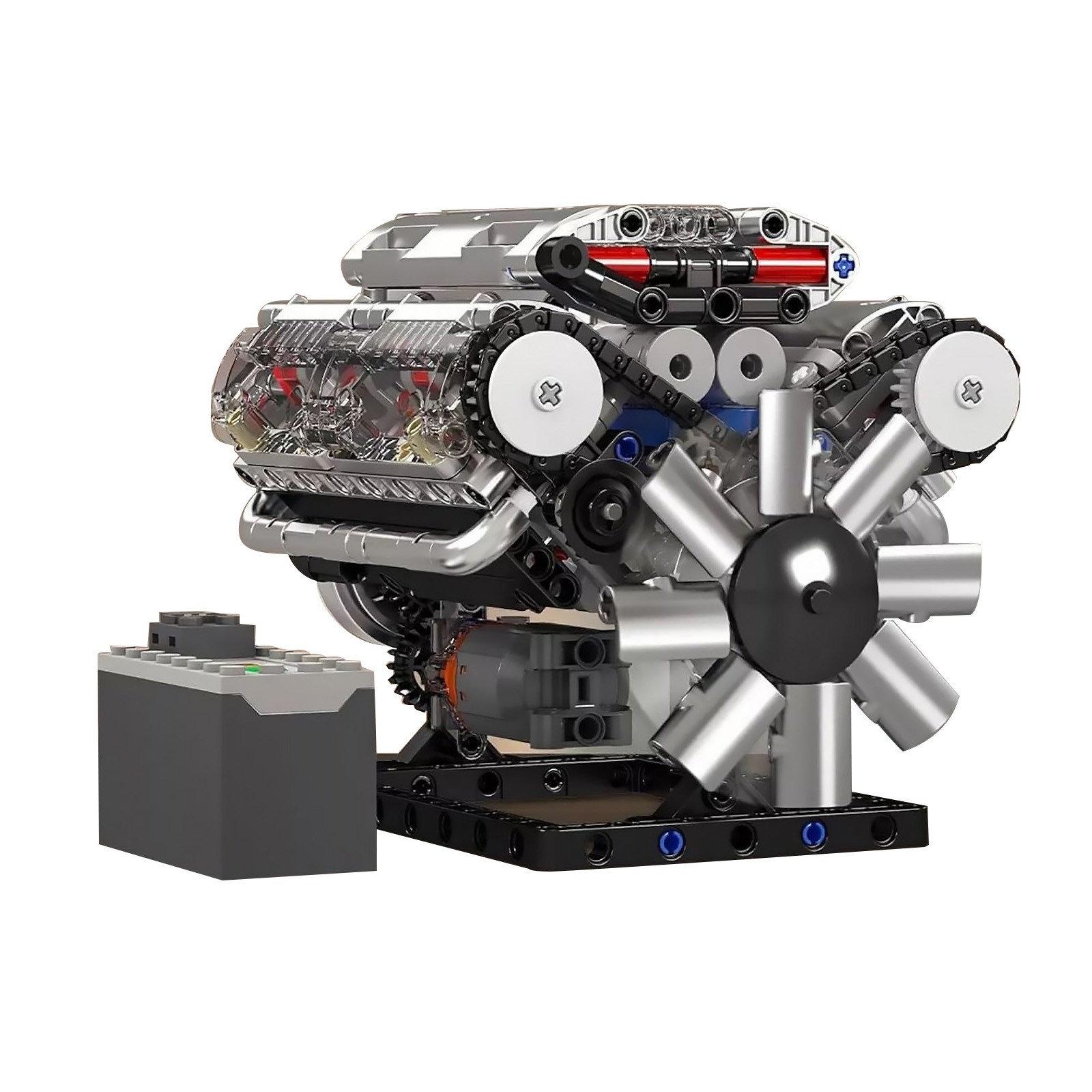 Visible V8 Engine Motor Engineering Model Building Stacking Blocks Brand New