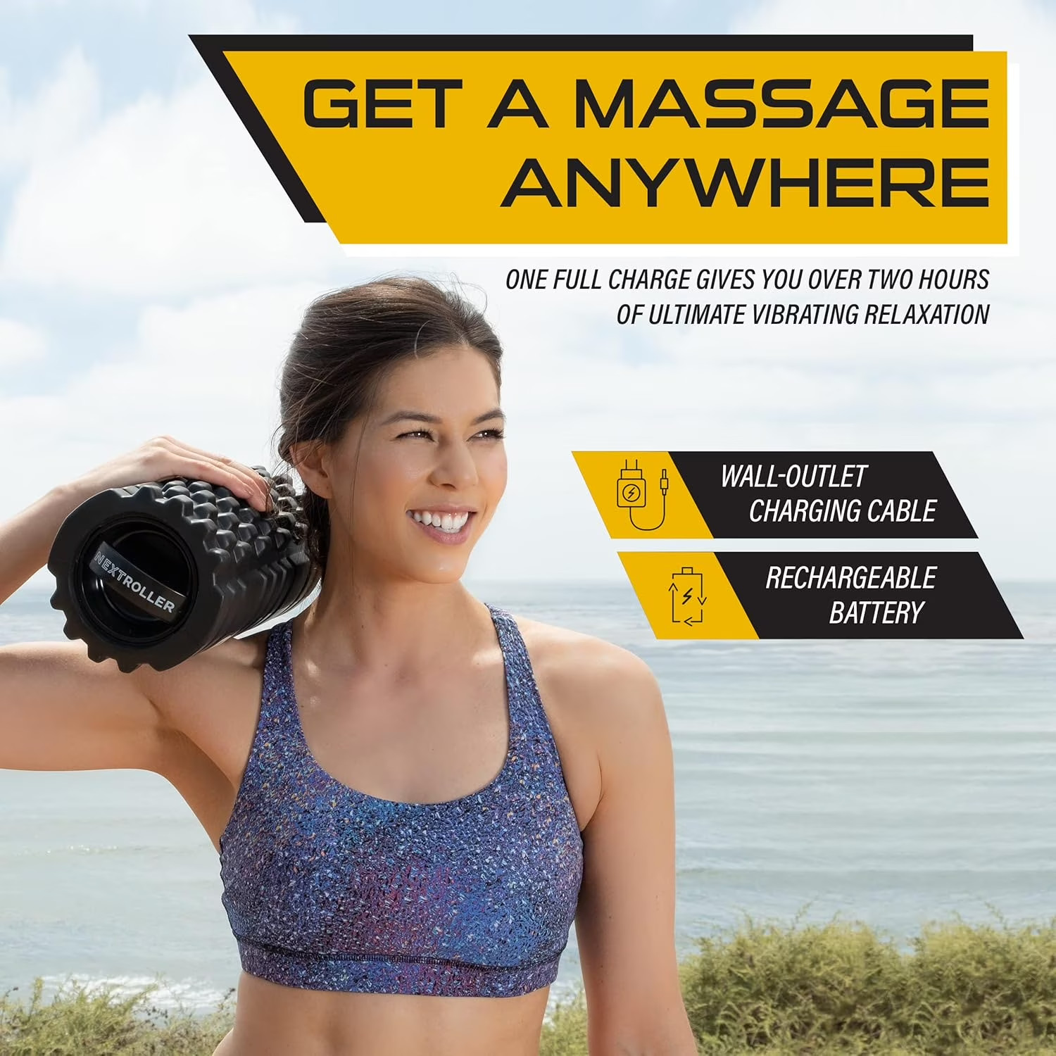 NextRoller 3-Speed Vibrating Foam Roller - High Intensity Vibration for Recovery