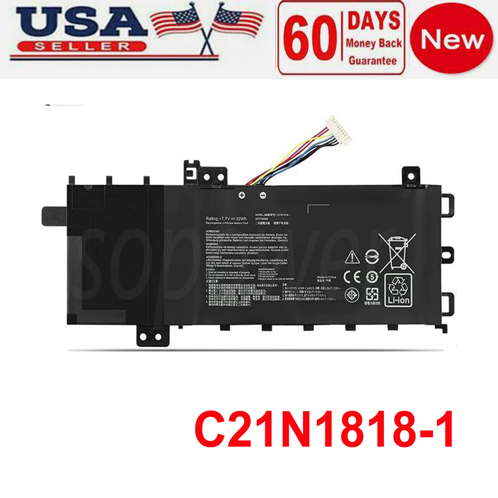 For Asus Vivobook 15 F512D F512DA 7.7V Battery 0B200-03190800 C21N1818-1 new