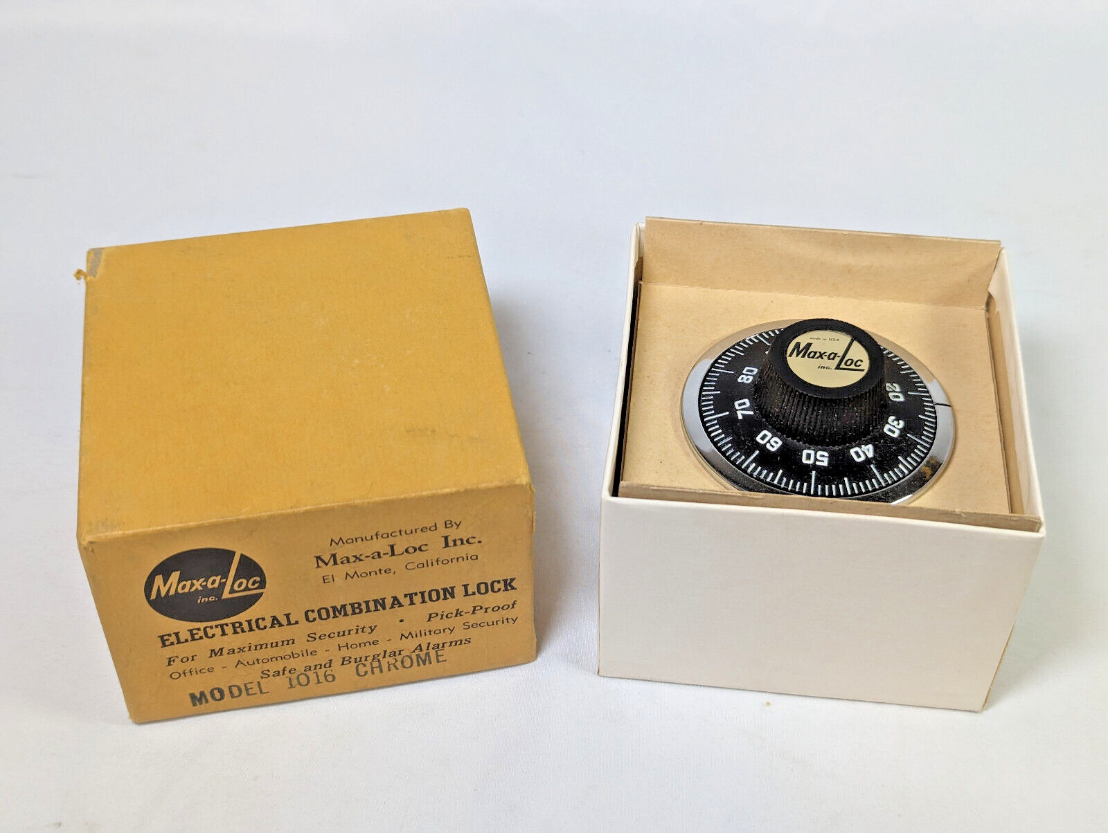 Lot 3x *VINTAGE NEW OPEN BOX* Max-a-Loc Electrical Combination Locks 1016 Chrome
