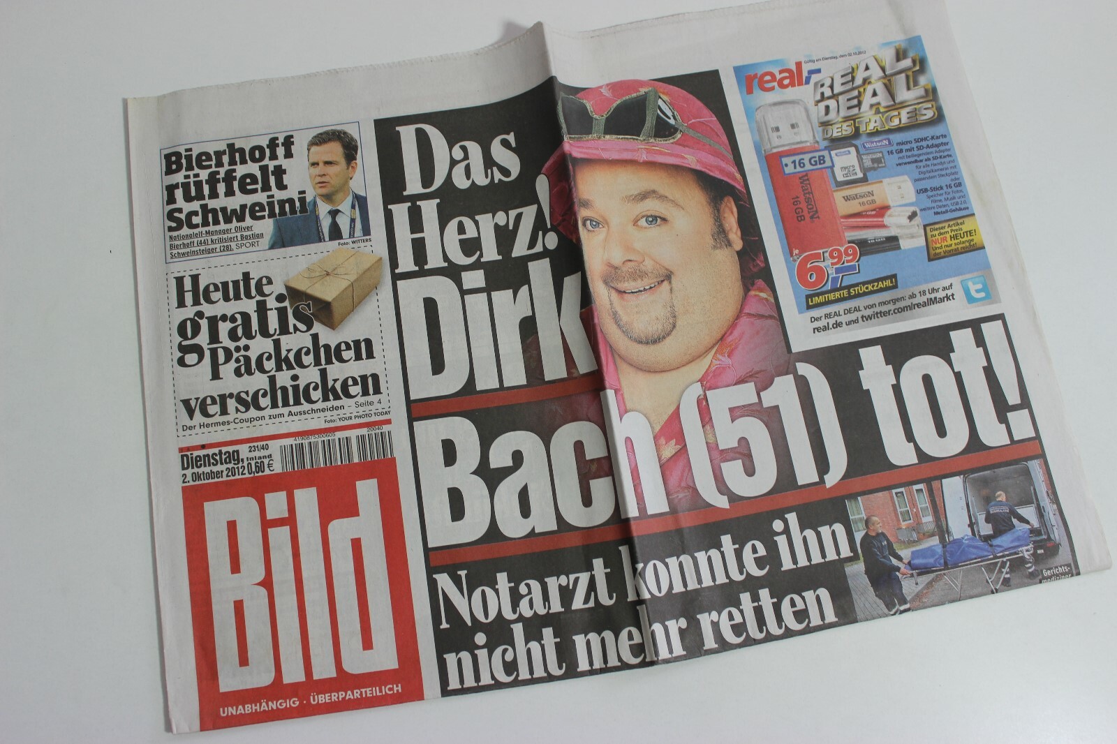 BILDzeitung 02.10.2012 October 2.10.2012 gift for special occasions