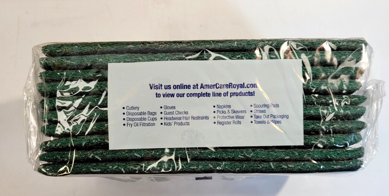 Royal Paper Products RPPS960 Medium-duty Scouring Pad, 6 X 9, Green, 60/carton