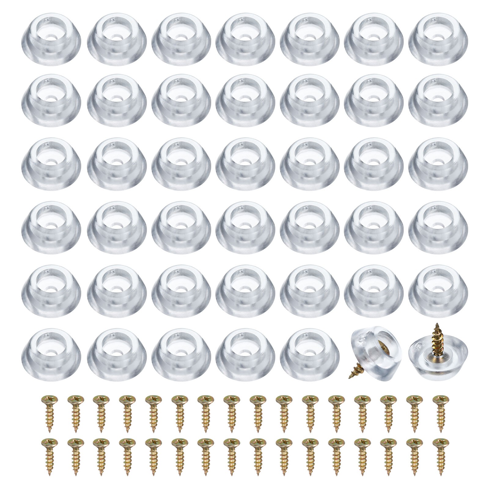 100Pcs Clear Cutting Board Feet, 0.28"Hx0.75"D Round Rubber Bumpers