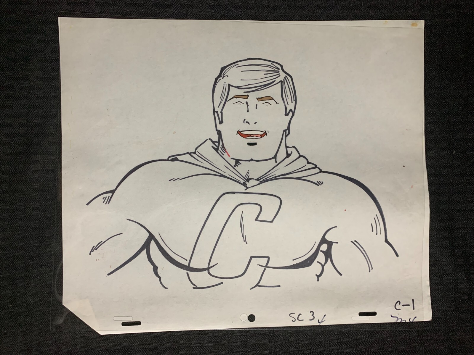 CAPTAIN CONVENIENT 12.5x10.5" Cartoon Animation Cell & Drawing SC34 C-1