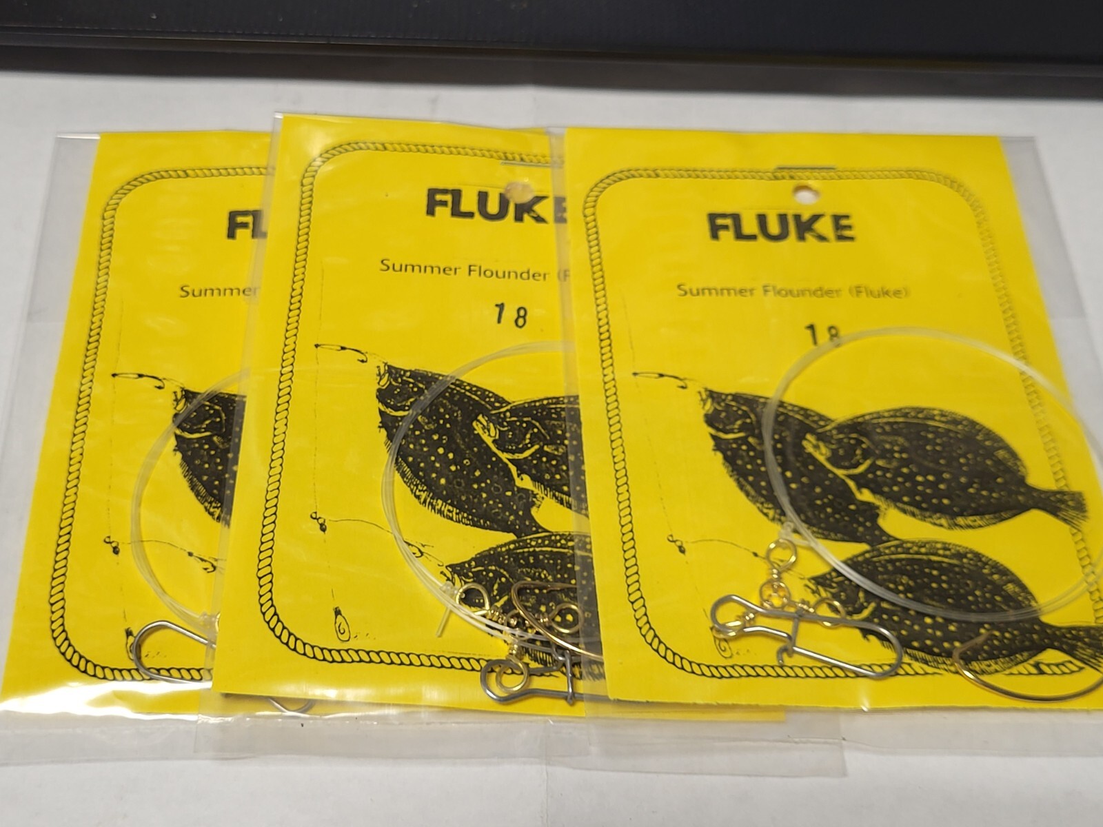 3 NJ Hand Tied Gold English Hook w/3 way Swivel Fluke/Summer Flounder Rigs