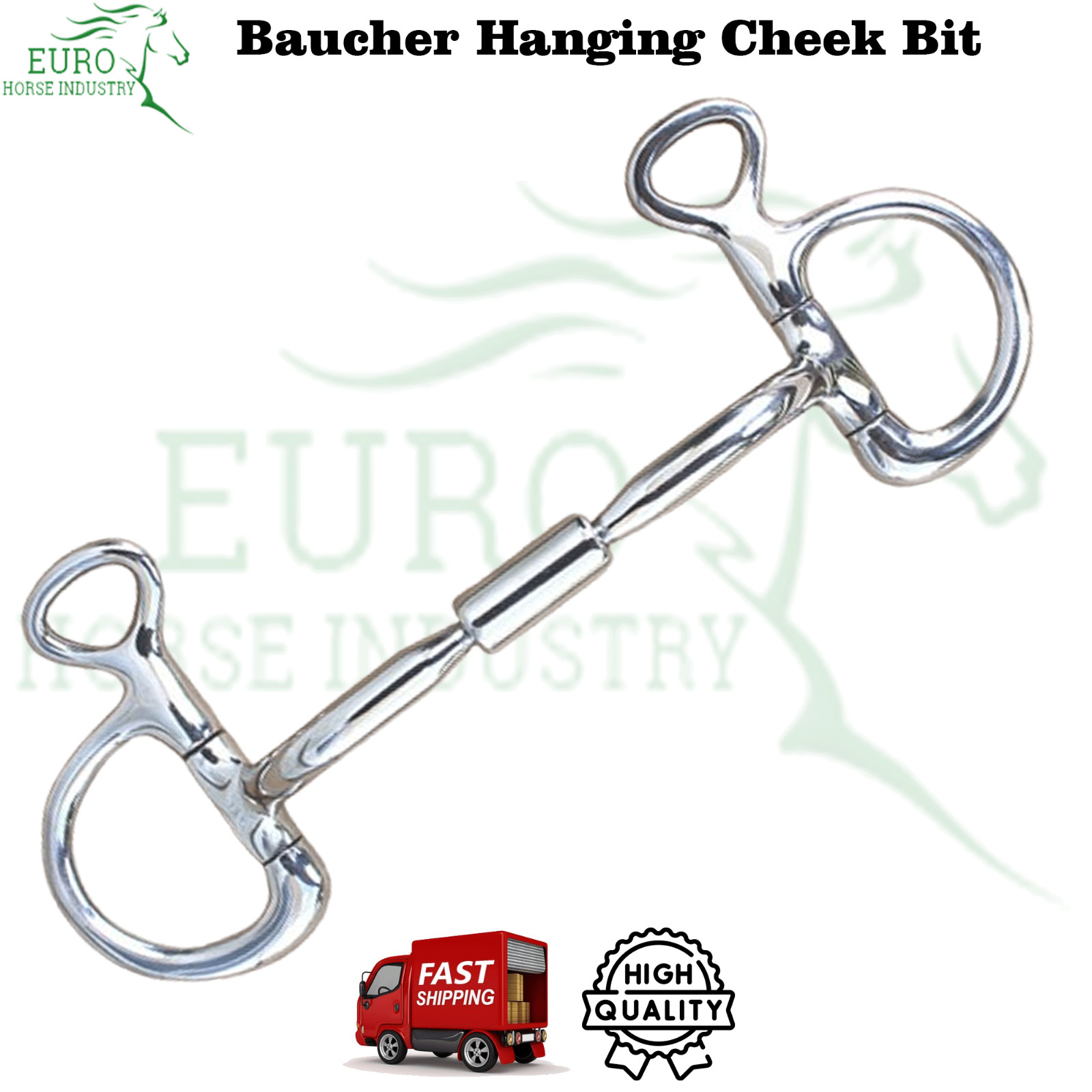 Euro Horse Comfort Barrel Baucher Bit Hanging Cheek Equestrian Horse Bit