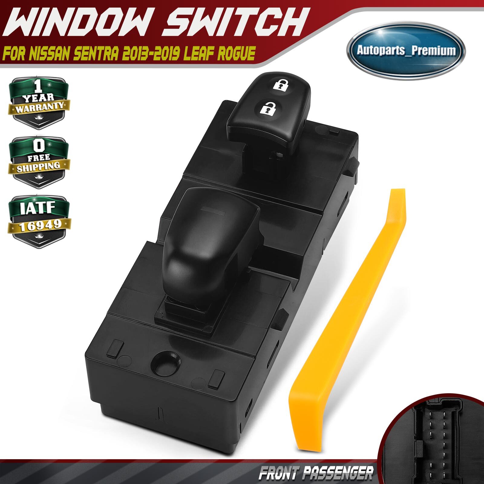 Front Right Power Window Switch for Nissan Sentra 2013-2019 LEAF 2011-2022 Rogue