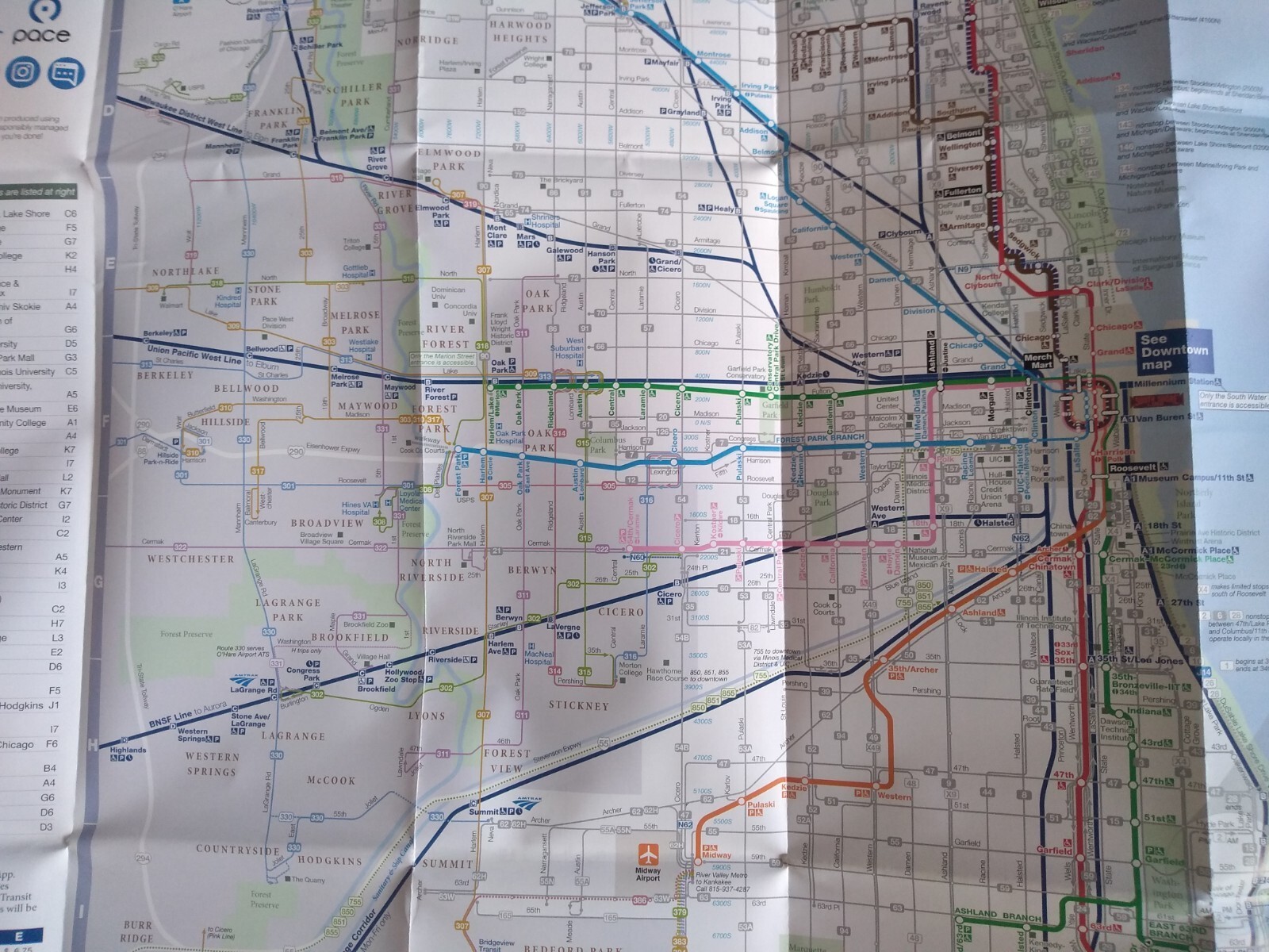 NEW 2016 ChicagoTransitAuthority CTA subwayMetra Train Pace Bus System Map Guide