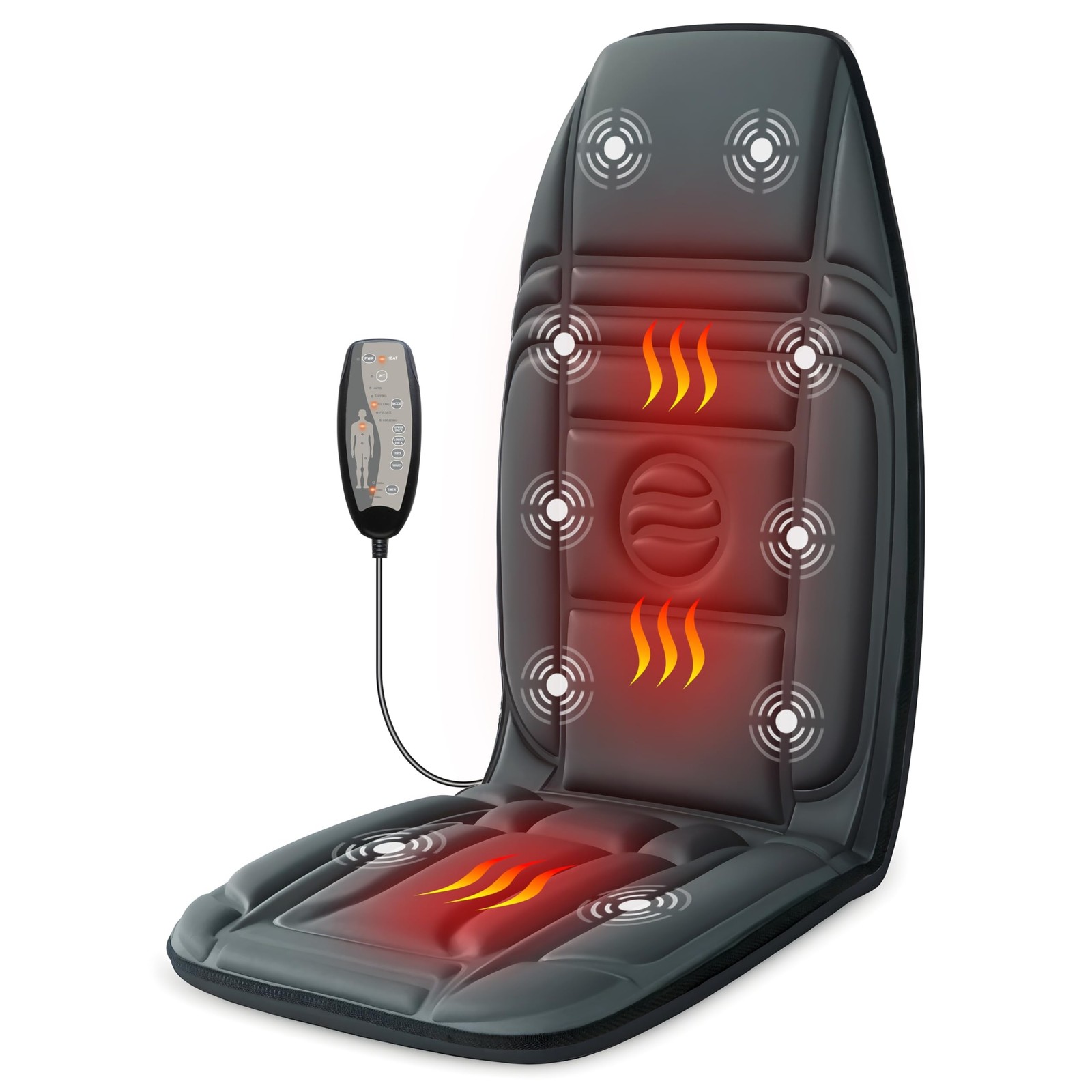 Heycool Back Massager with Heat, Targeted Vibration Massage Pad for Muscle Te...