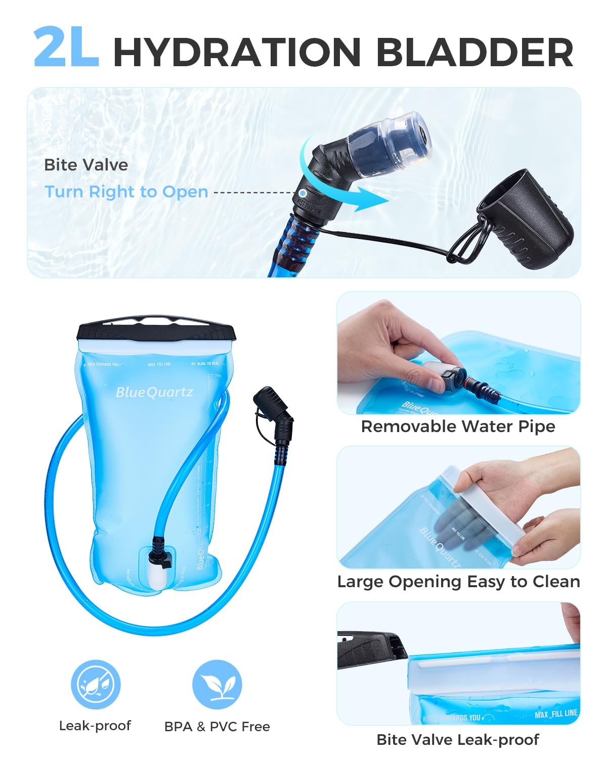 Rave Hydration Backpack, Reflective Hiking Pack with 2L Water Bladder & Phone...