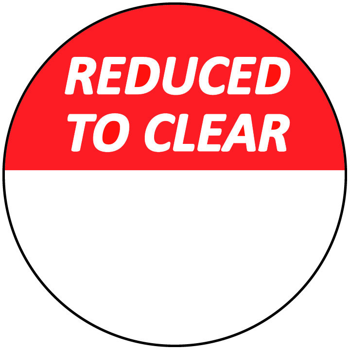 30mm Bright Red Reduced To Clear Blank Sale Price Stickers / Sticky Labels
