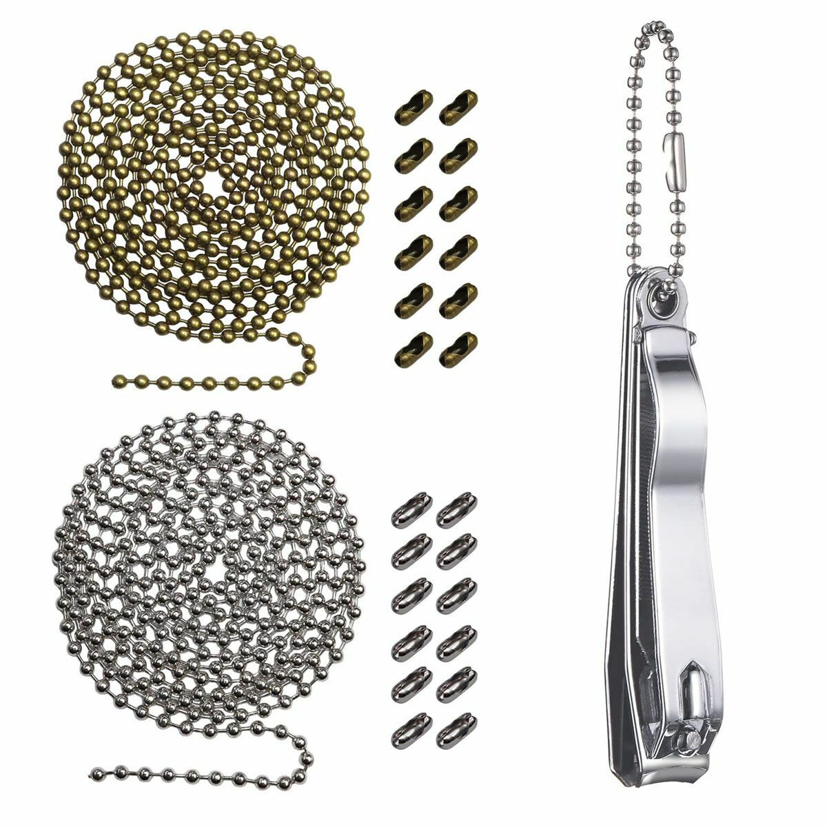 10FT Stainless Steel Ball Chain Kit Connector Clasps for Jewelry Keychain DIY