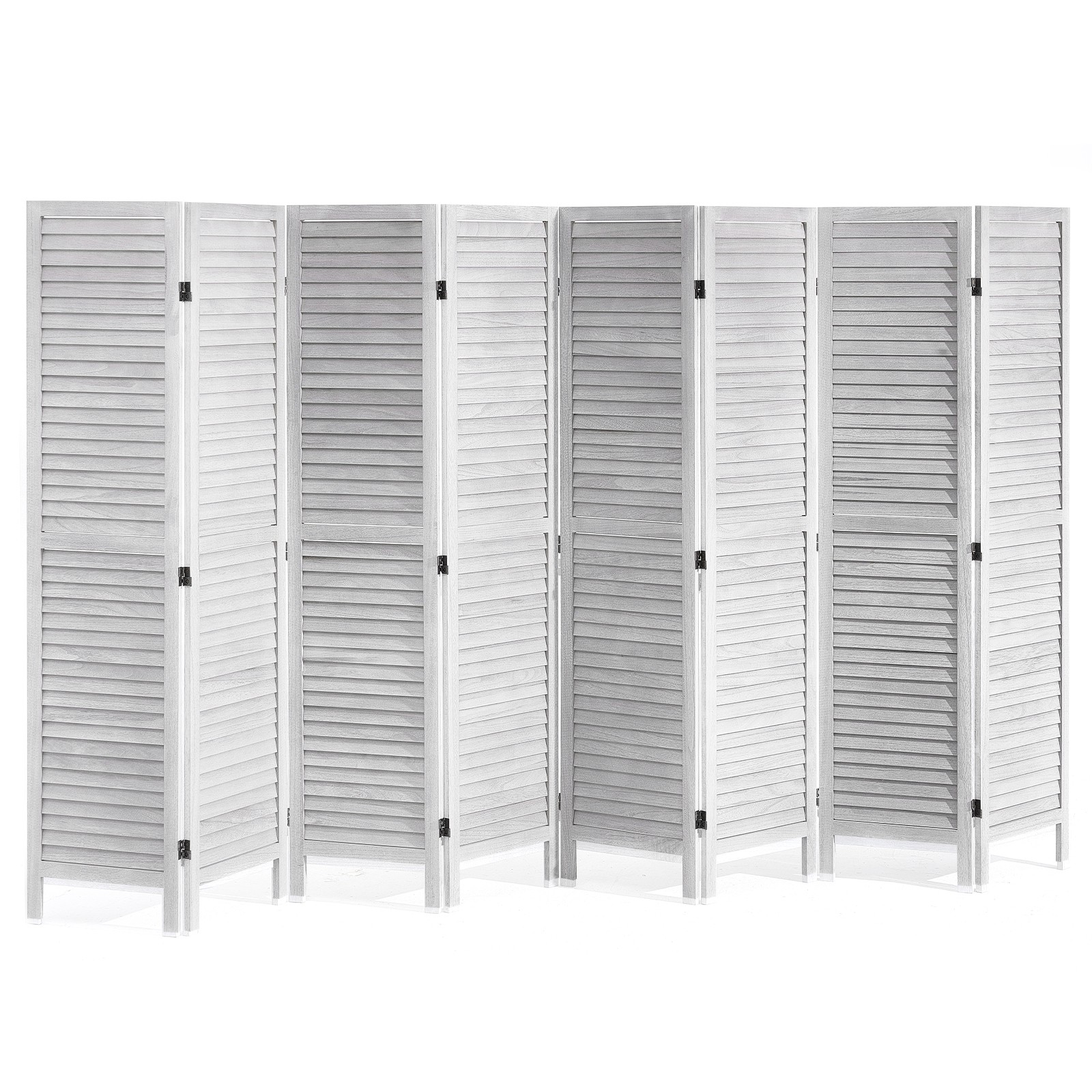 Uimoso Wood Room Divider Wooden Privacy Screen 8 Panel Room Separation Divider