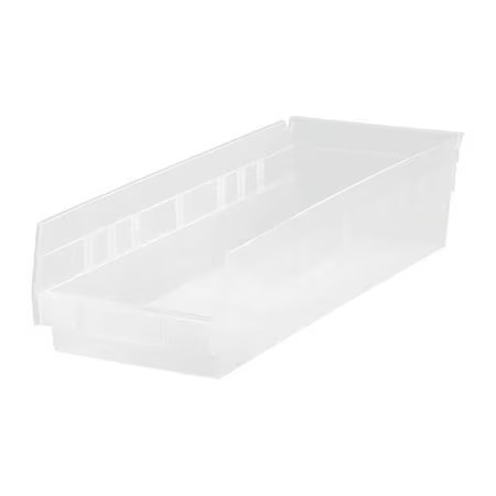 Quantum Storage Systems Qsb108cl Shelf Storage Bin, Polypropylene, Clear, 4 In