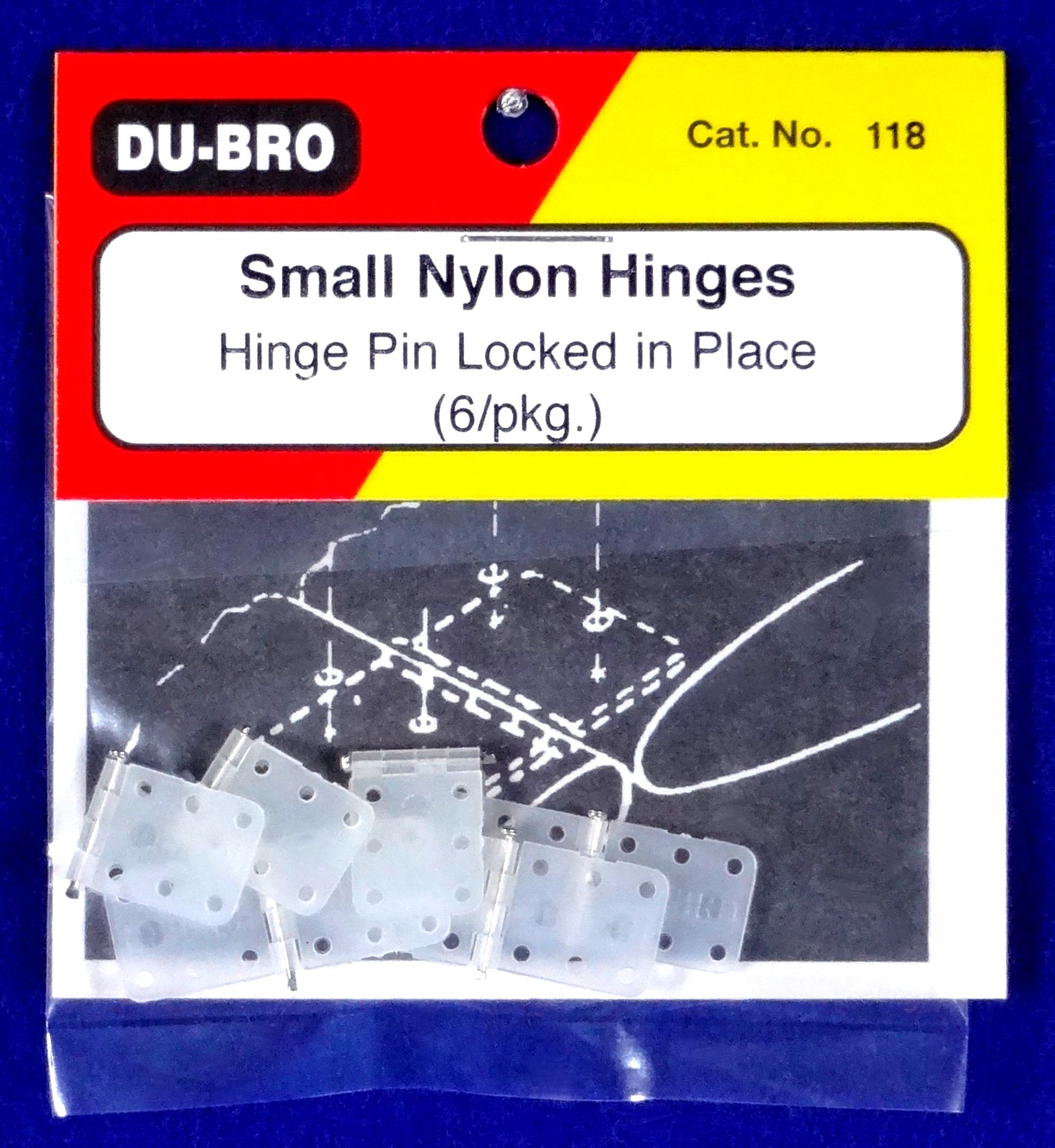 DU-BRO SMALL NYLON HINGES ( PACKAGE OF 6 )( CAT. # 118 )