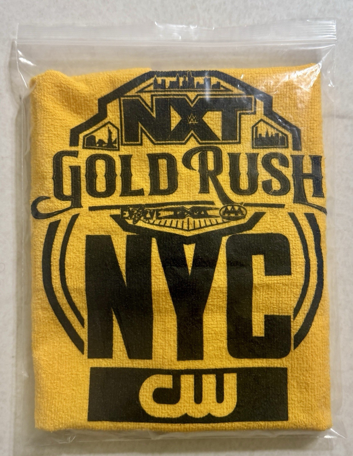 **Special Edition WWE NXT GOLD RUSH NYC Hand Towel - TNA AAA Evolve CW NETWORK