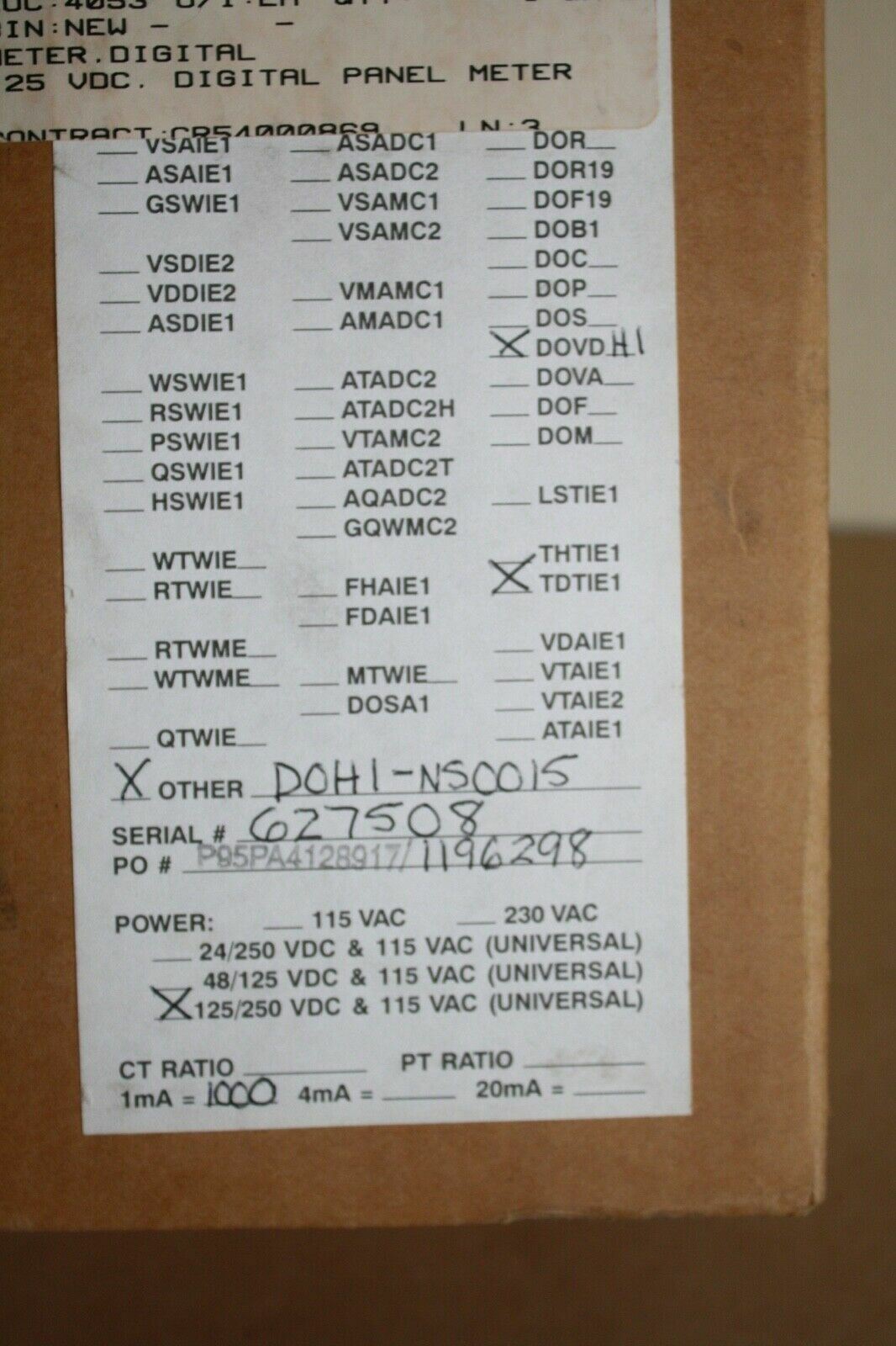 BITRONICS CDK546M TDT1E1-VDH1-H1-NS0015 DIGITAL PANEL METER
