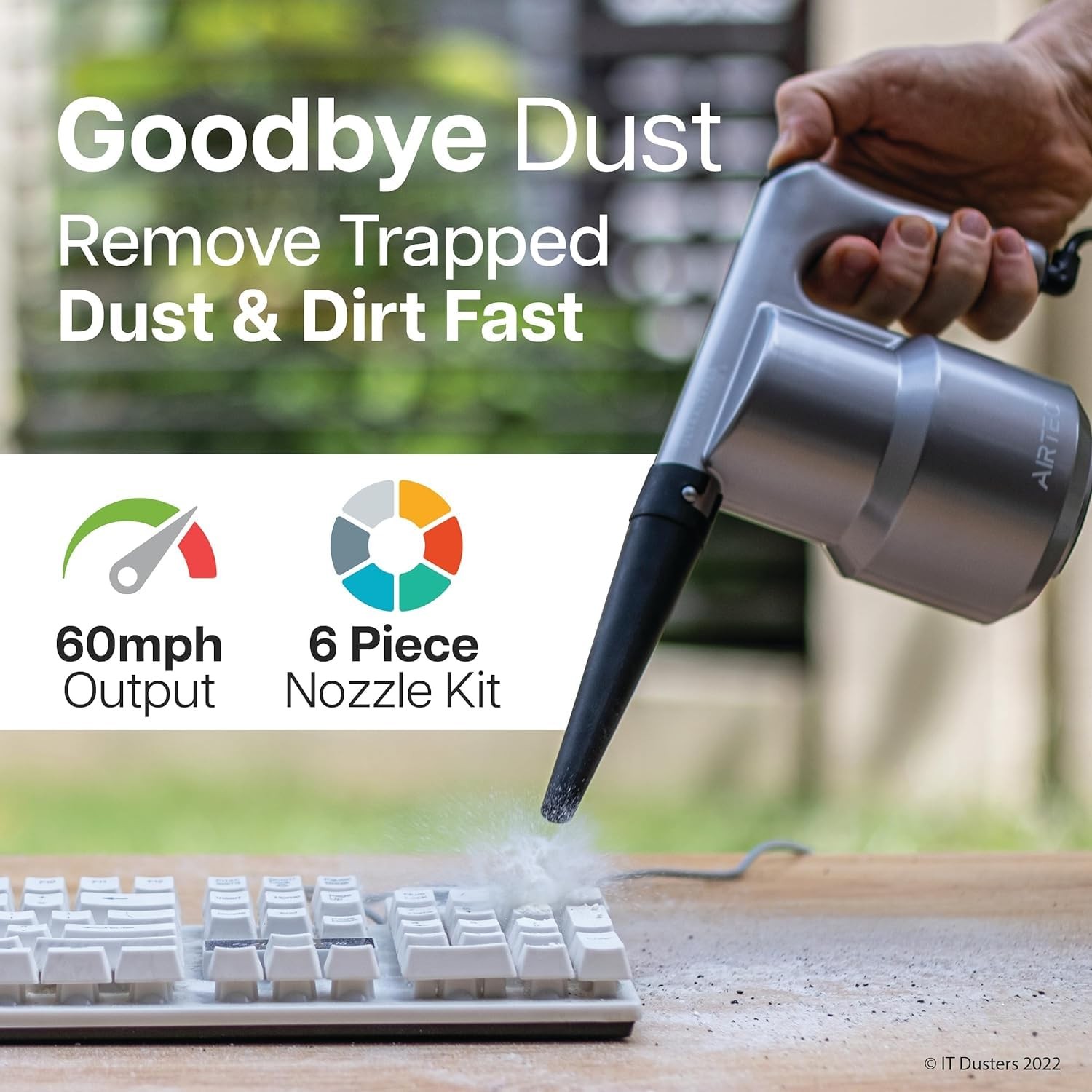 IT Dusters AirTec Ultra Electric Air Duster Blower for PC, Laptop, Console,...