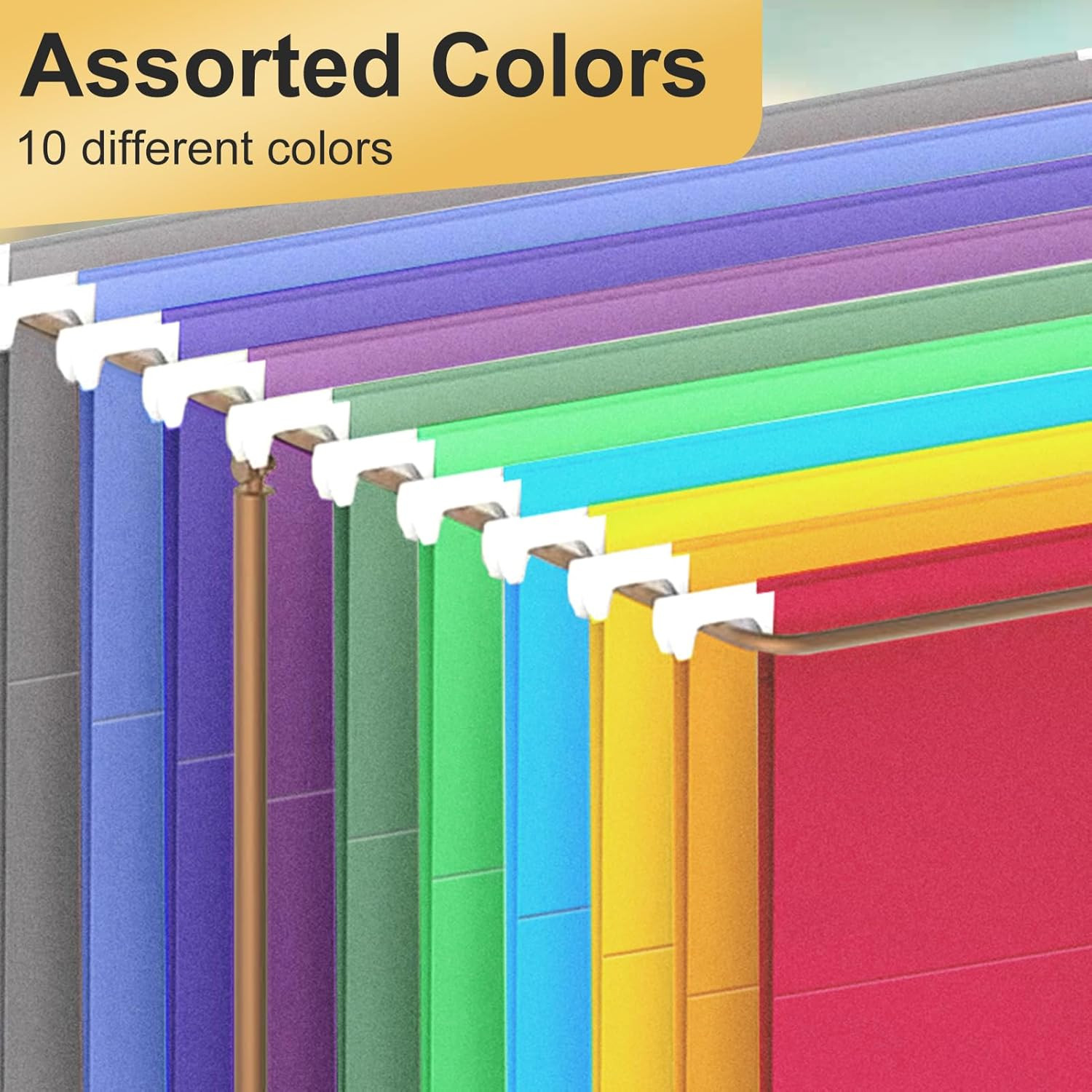 Hanging File Folders, 50 Pack Letter Size Hanging File Folders with 1/5-Cut Tabs