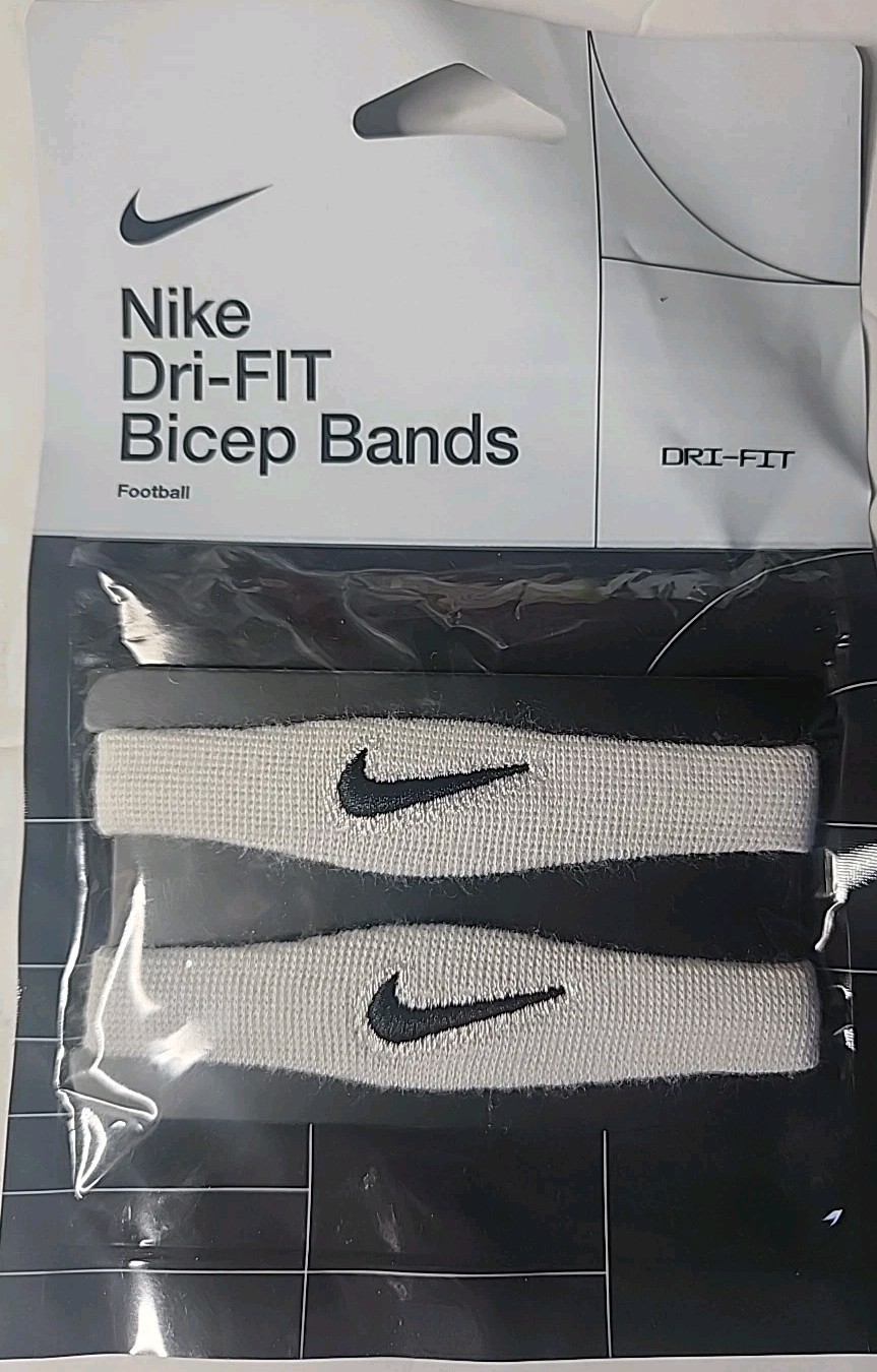 Nike Dri-Fit Football Bicep Bands White/Black Adult OSFM