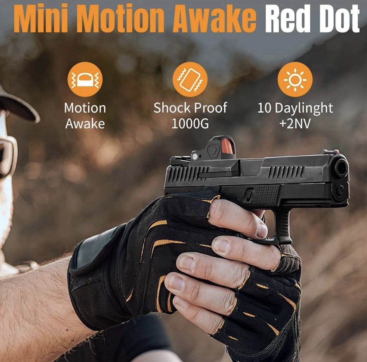 Qande Red Dot Sight, 2MOA Motion Awake Red Dot Scope, 12 Brightness Adjustment