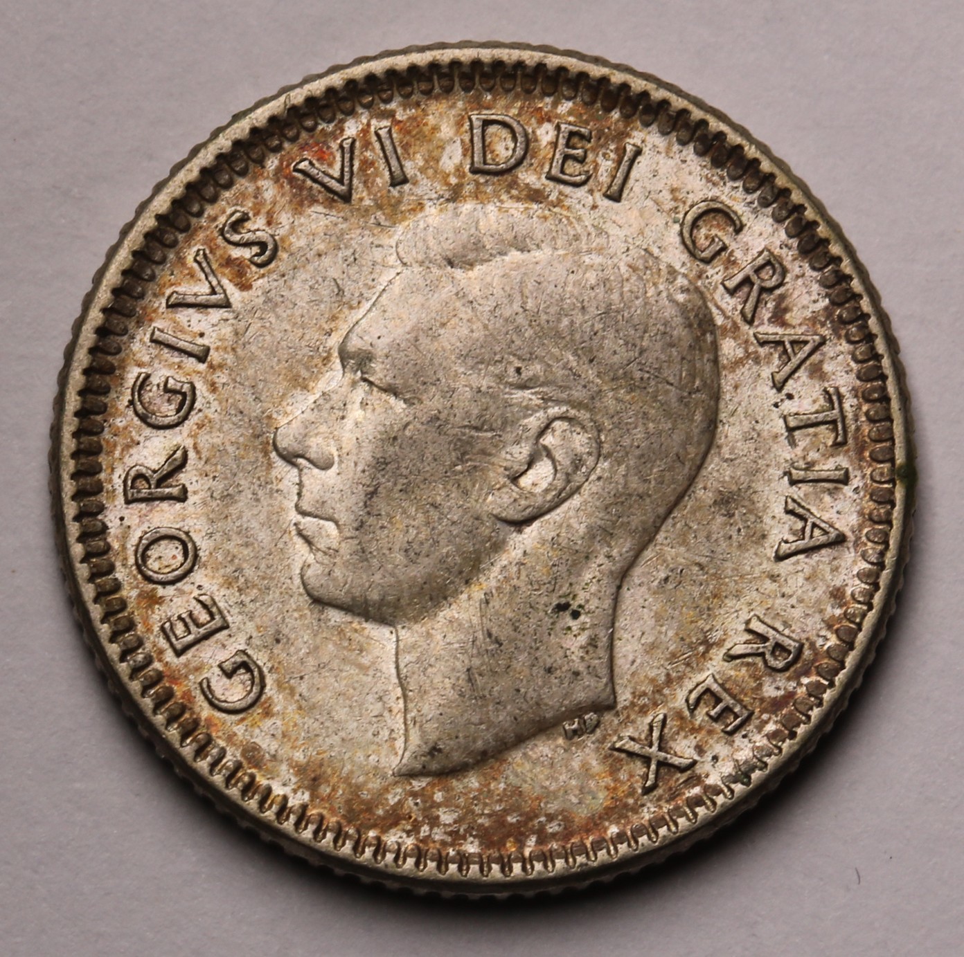 1952 Canada 10 Cents Silver Coin George VI  KM# 43