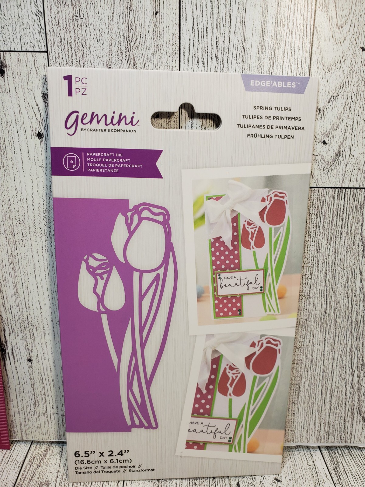 CC1 Crafters Companion Gemini Spring Tulips Flowers Floral Edgeables Die New
