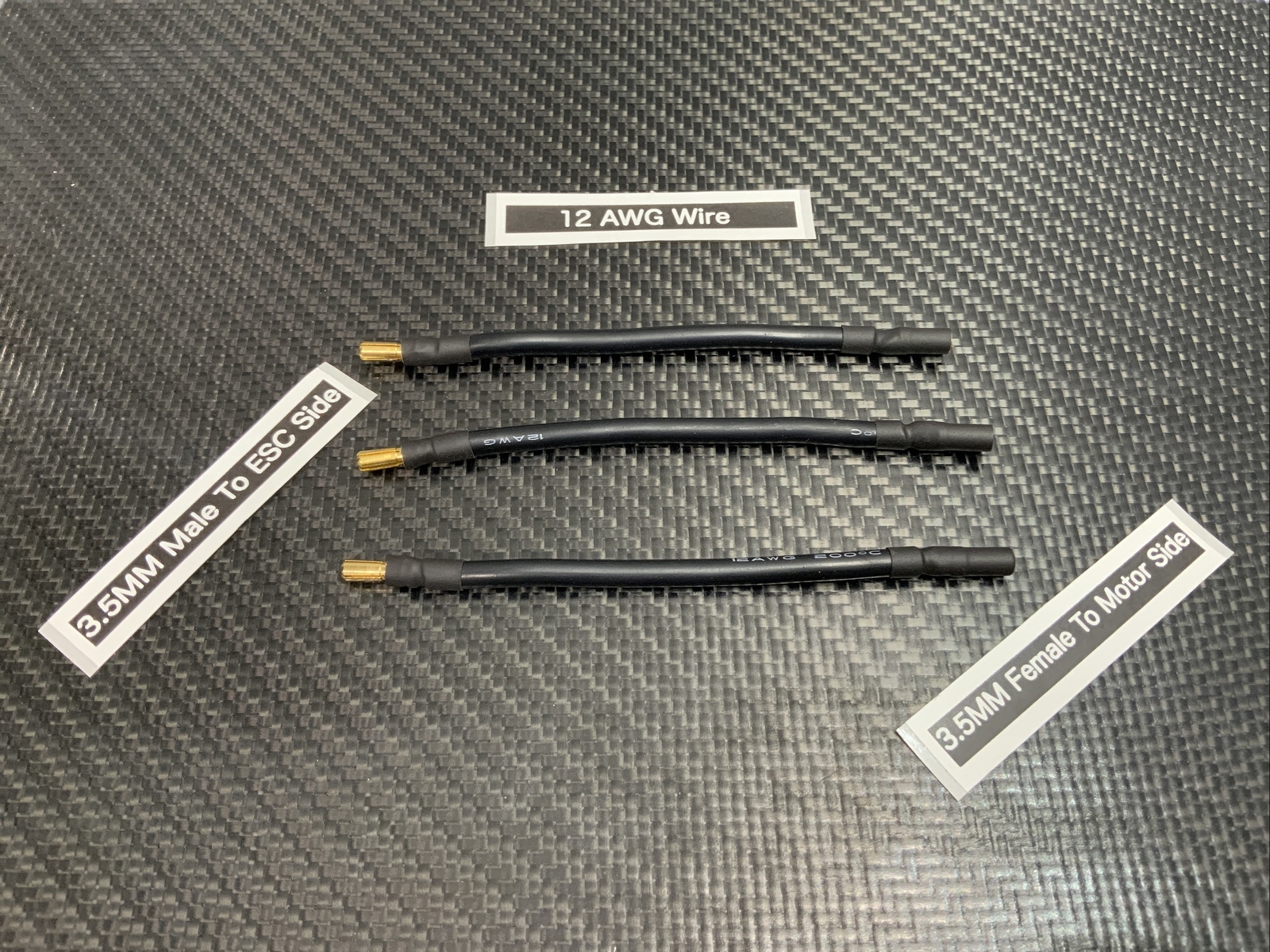 3.5mm Male To Female ESC To Motor Bullet Connector 12 AWG RC Extension Wire (3)