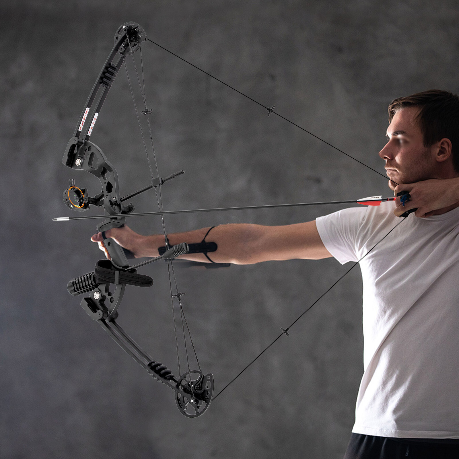 Black Archery Hunting Compound Bow Kit Beginner Archery Tool Right-Hand 30-60lbs