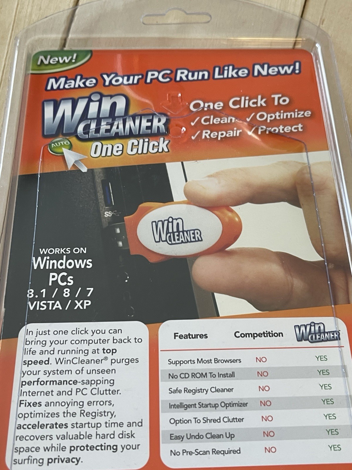 Win Cleaner One Click Professional USB Computer Clean Repair for PC Laptop
