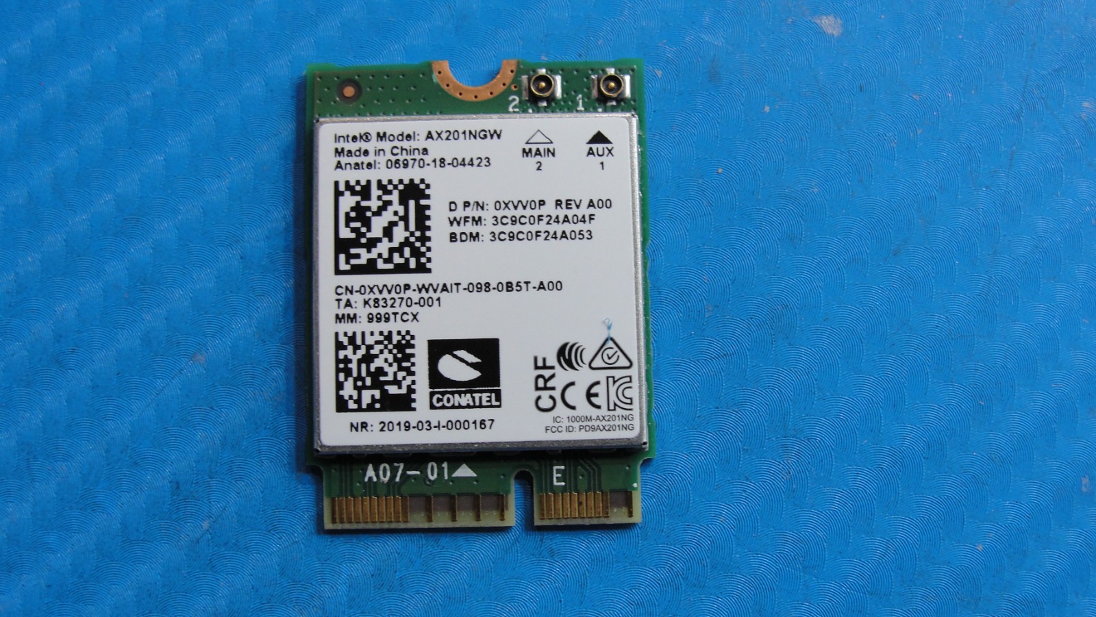 Dell Inspiron 7506 2in1 15.6" Genuine Laptop WiFi Wireless Card AX201NGW XVV0P