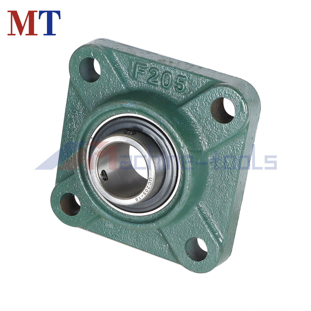 2 Pack UCF205-16 Solid Base Pillow Block Flange Mounted Bearing 1" Bore 4 Bolt