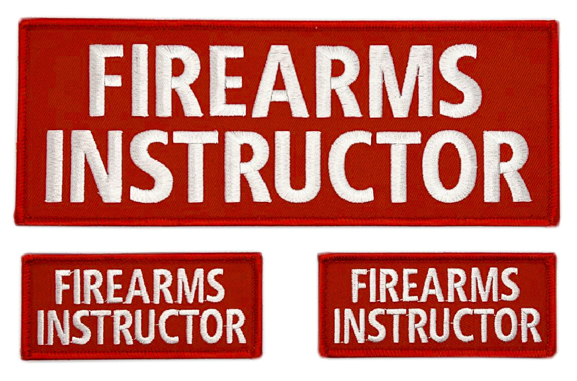 Firearms Instructor Front Panel Name Tag Patch[3PC-Hook -8.0 X 3.0 , 3.5 X 1.5]
