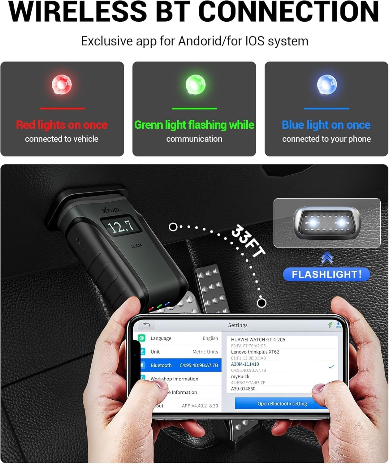 🏆XTOOL Anyscan+ A30M KIT OBD2 Scanner Wireless Code Reader Bidirectional Tool