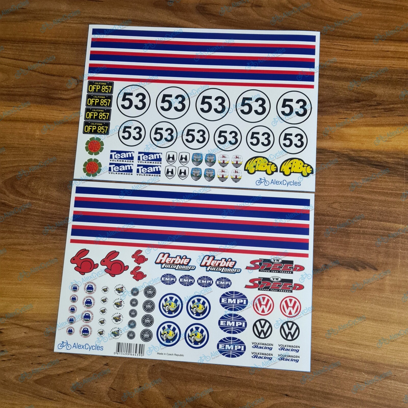 Big HERBIE the Love Bug Decals Kit Sand Scorcher Tamiya Sticker Scale 1/10 10th
