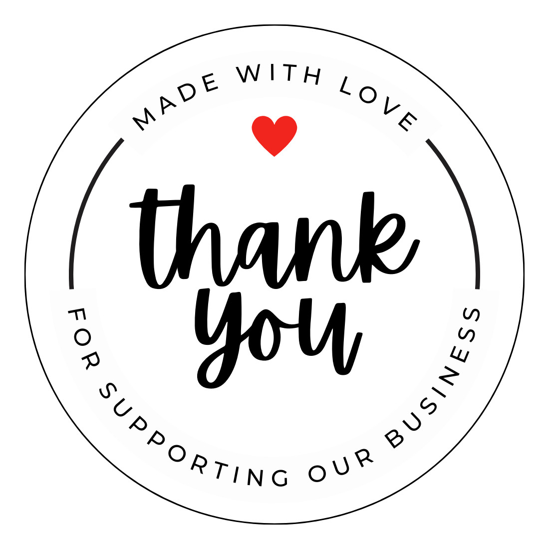 Digital picture of Thank you round Sticker printable file