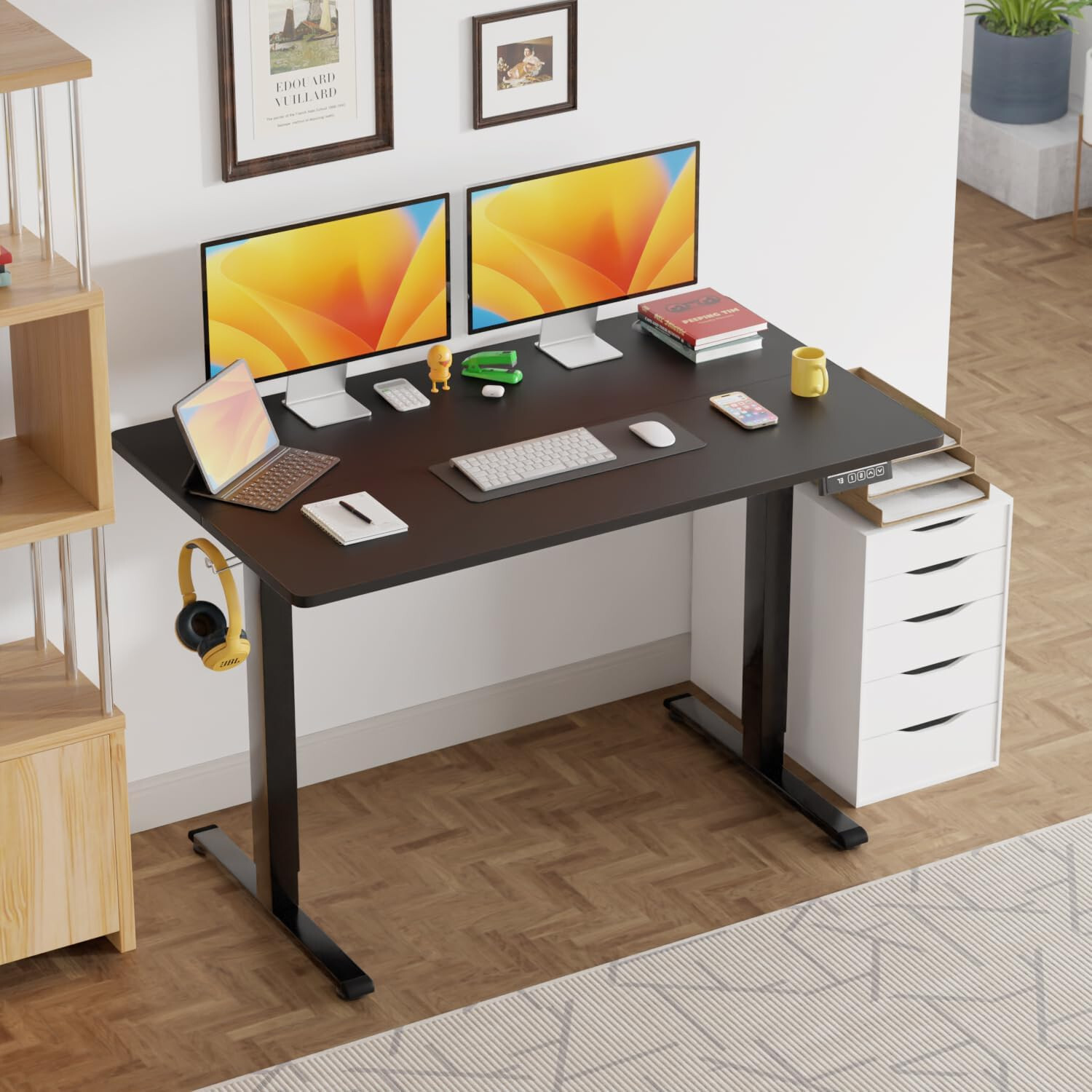48 Inch Adjustable Height Standing Desk Computer Desk with Large Space Desk