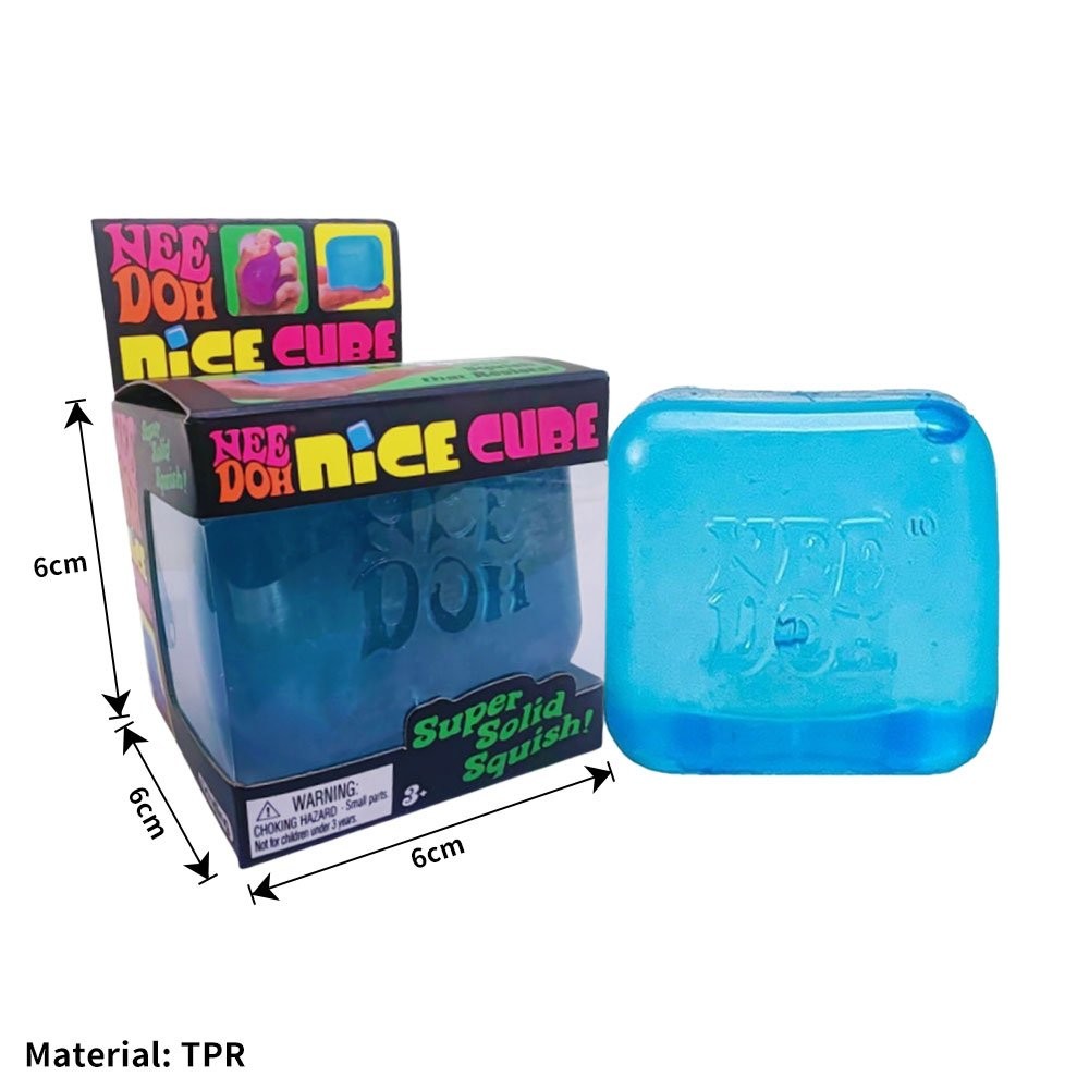 Nee Doh Nice Cube Super Solid Squish! - Blue Purple Pink - Brand New! USA